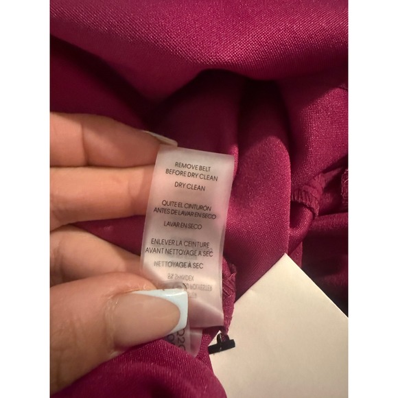 Calvin Klein Womens Berry Pink Belted Sheath Dress CD2C1Q2G Short Sleeve Size 4 - Picture 8 of 8